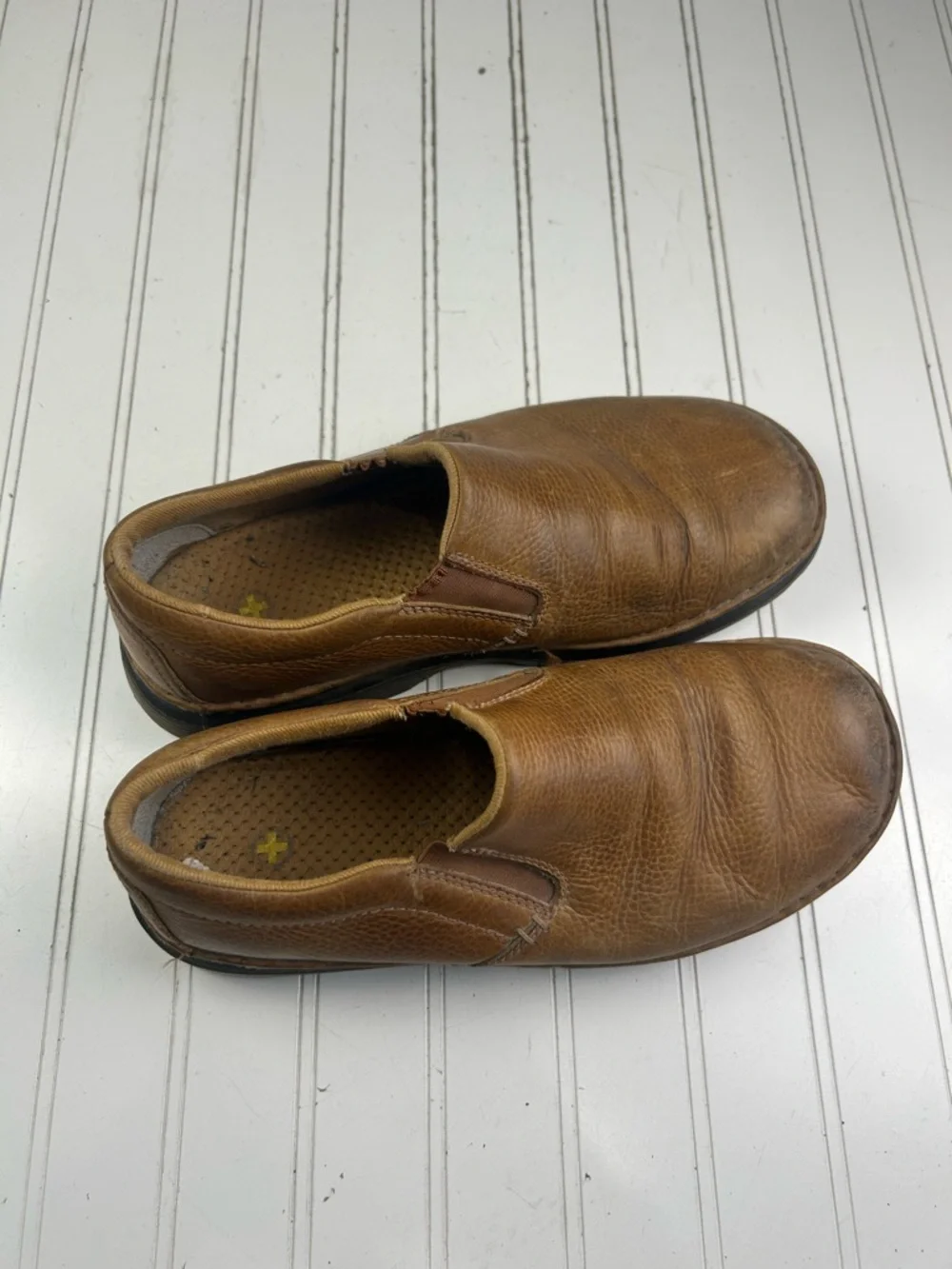 Dr Martens Boyle Grizzly Leather Slip On Shoes Tan Casual Comfort Men’s Size 11M